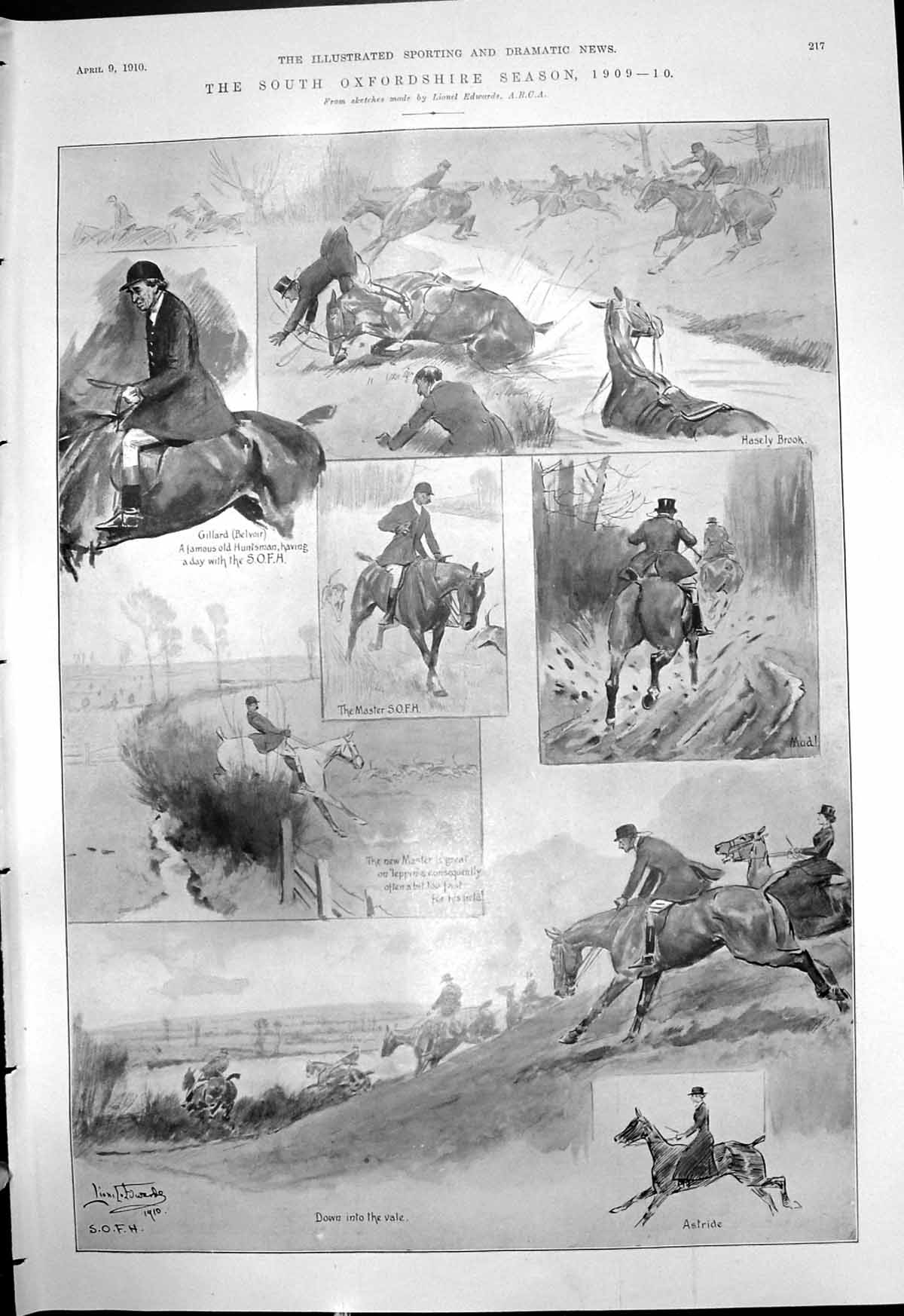 Old S Oxfordshire Season Hunt Heronries Squire Curteis Pevensey 1910 20th