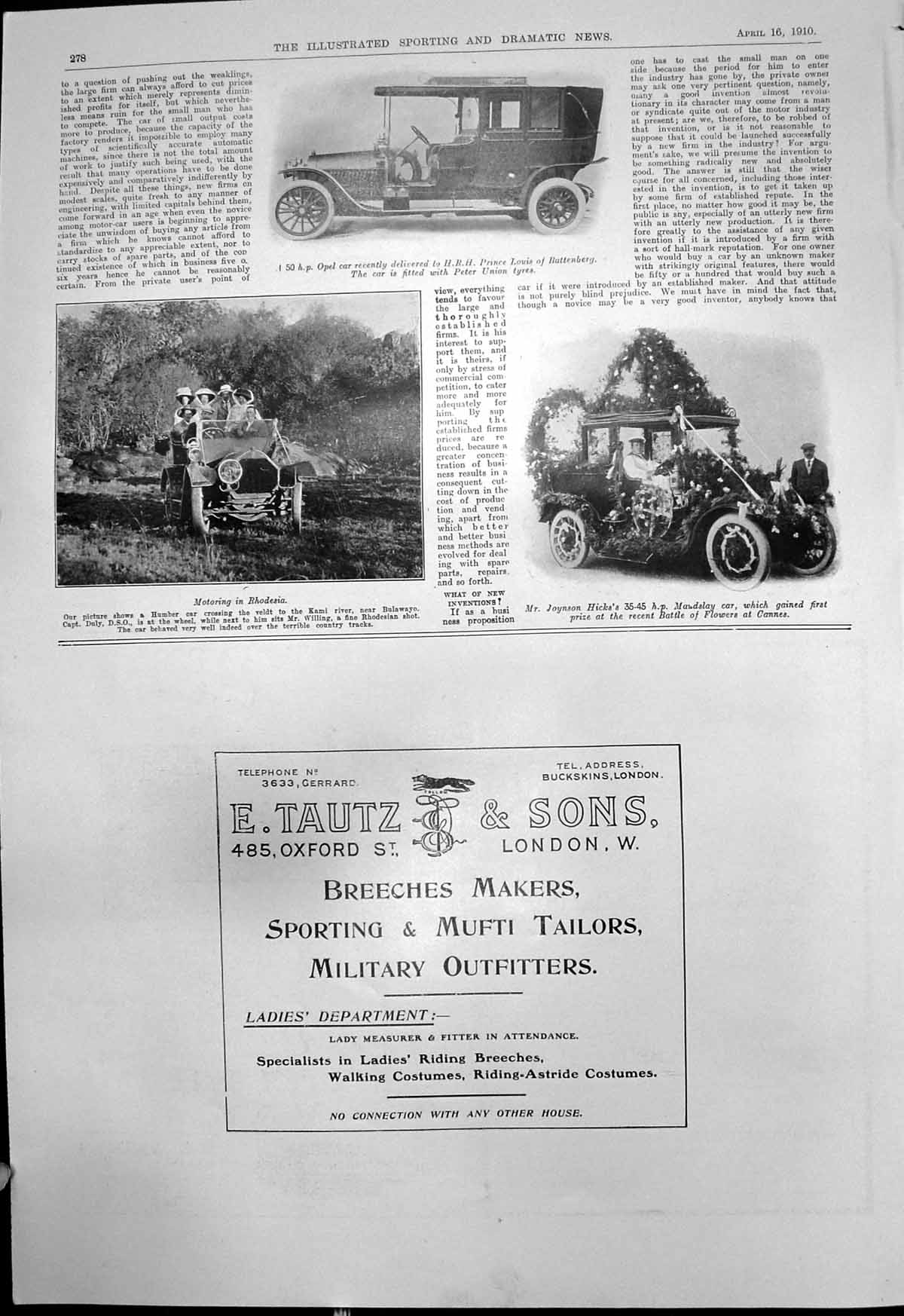 Old Opel Car Prince Louis Battenberg Joynson Hicks Car Battle Flowers
