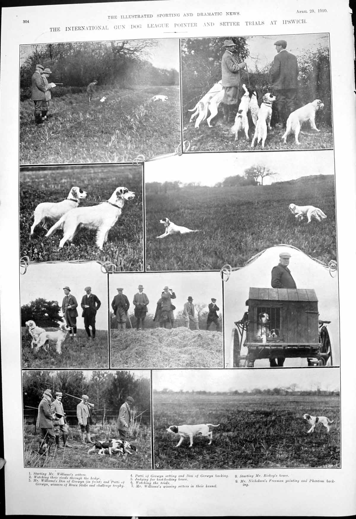 Old Gun Dog Trials Ipswich Harry Whitworth Harry Beasley W Winan 1910 20th
