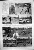 Antique Old Print Sandy Lodge Golf Club Northwood Otterhounds Blackwater 1910