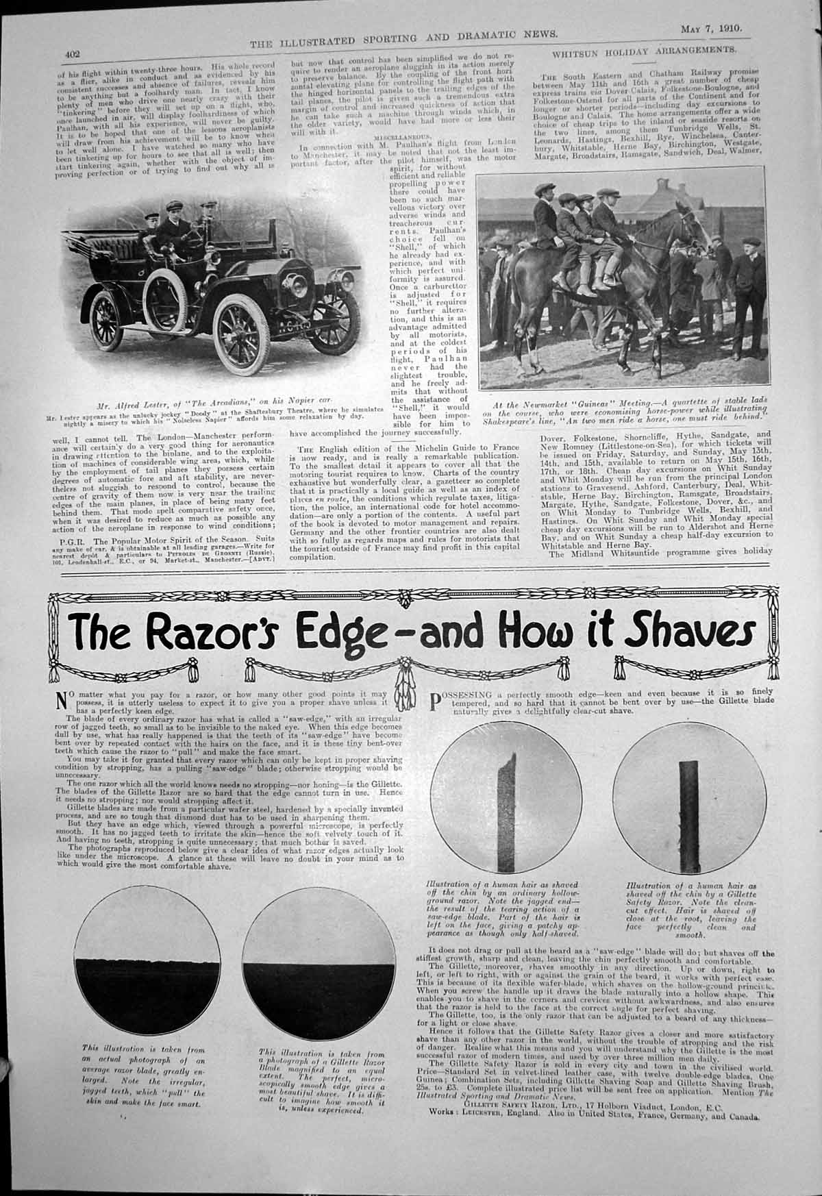 Old Alfred Lester Arcadians Napier Car Newmarket Guineas Meeting 1910 20th