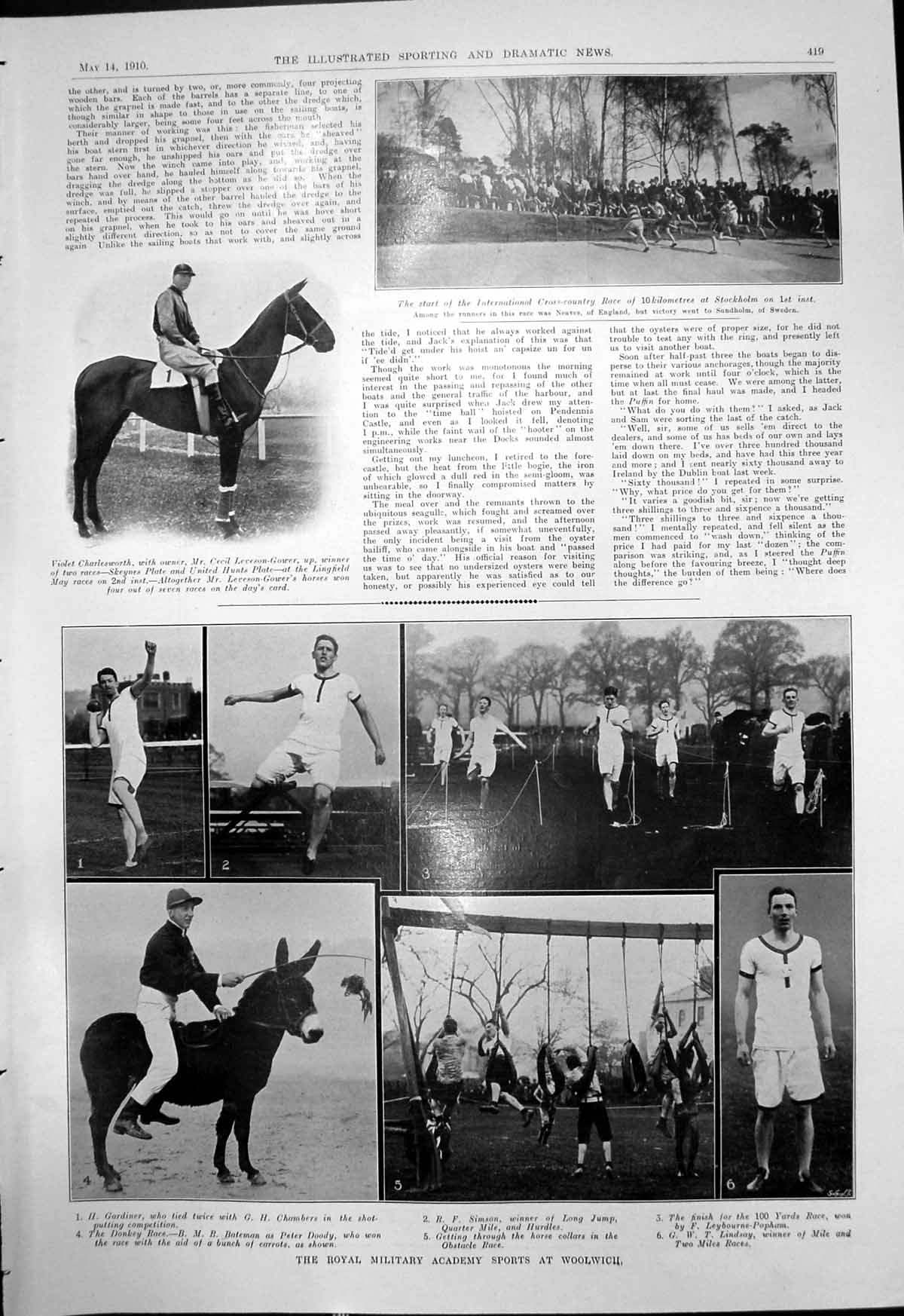 Old V Charlesworth C Leveson-Gower Races Military Sports Woolwich 191 20th