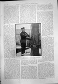 Old Print Gunner Parsons Flag Death King Cambridge V Surrey Cricket 1910 20th