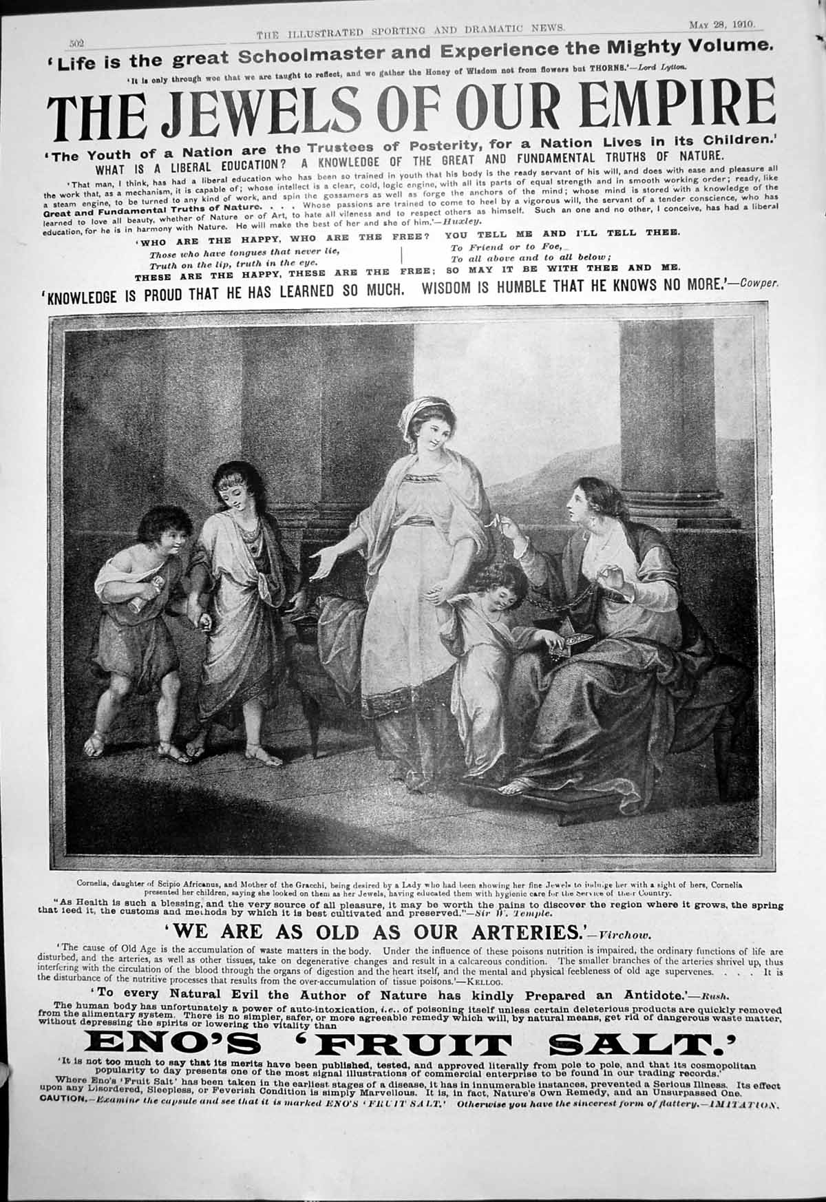 Old Antique Print Eno'S Fruit Salt Jewels Our Empire Natures Remedy 1910 20th