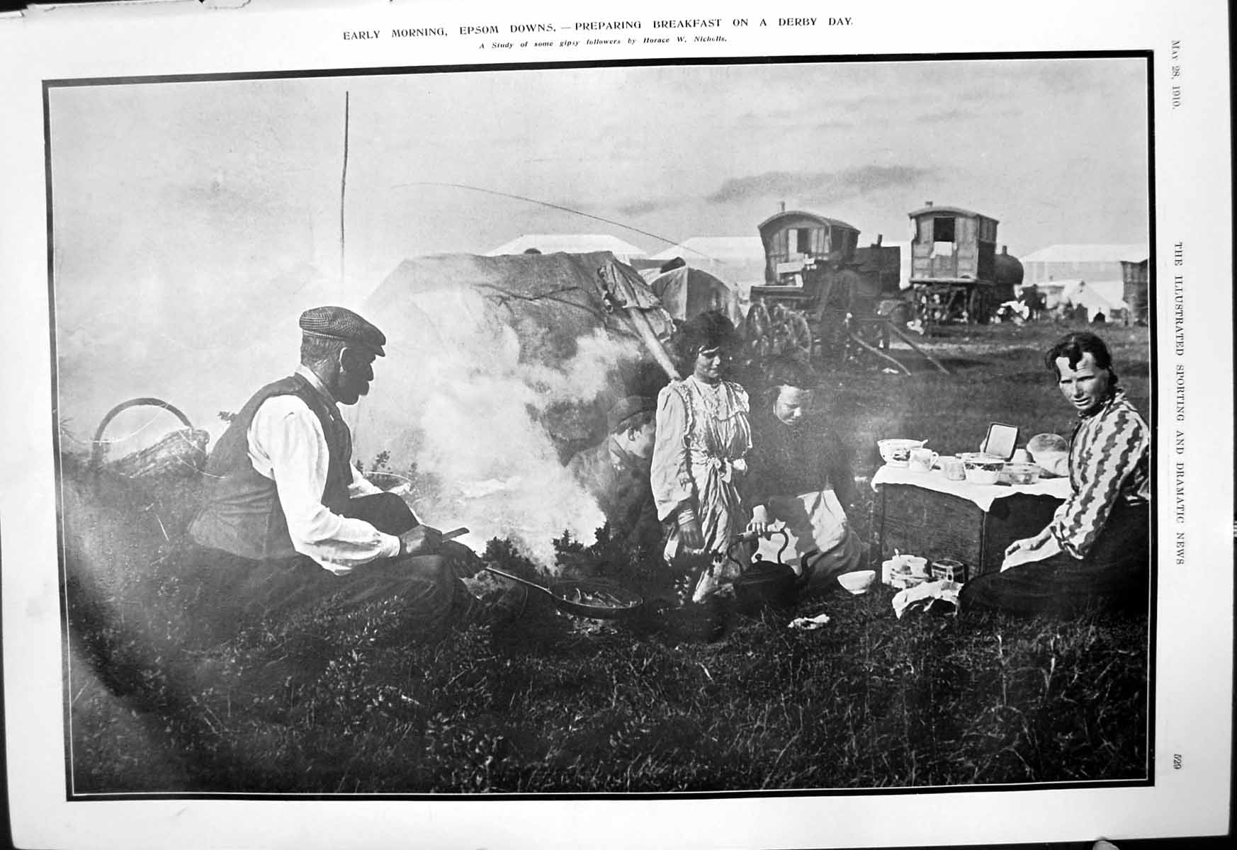 Old Print Early Morning Breakfast Derby Day Owner Comet Derby Story 1910 20th