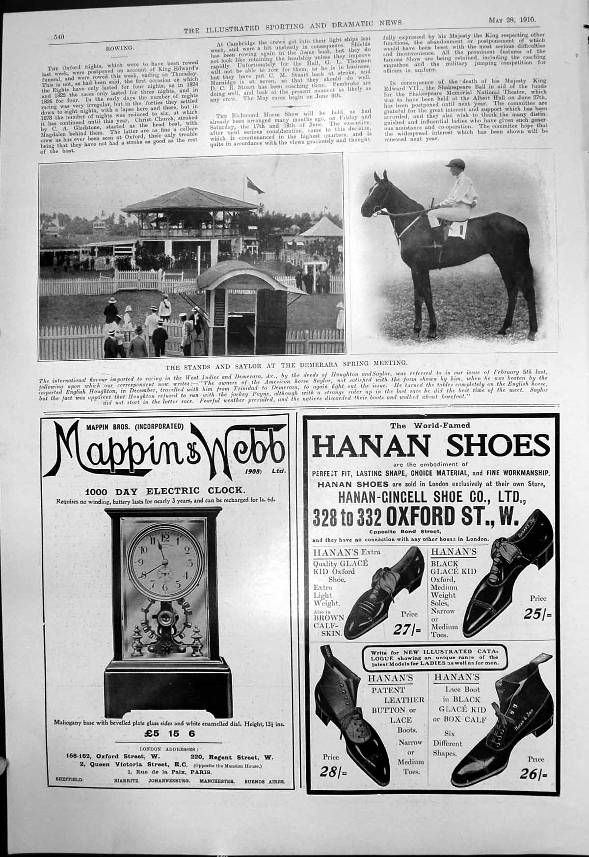 Old Stands Saylor Demerara Spring Meeting Hanan Shoes Oxford St 1910 20th