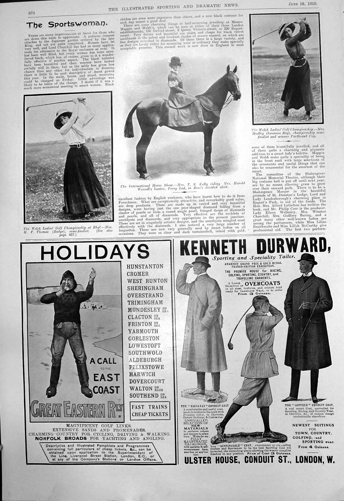 Old Horse Show Mrs T Kelly Welsh Ladies Golf Mrs Thomas Mrs Hedley 19 20th