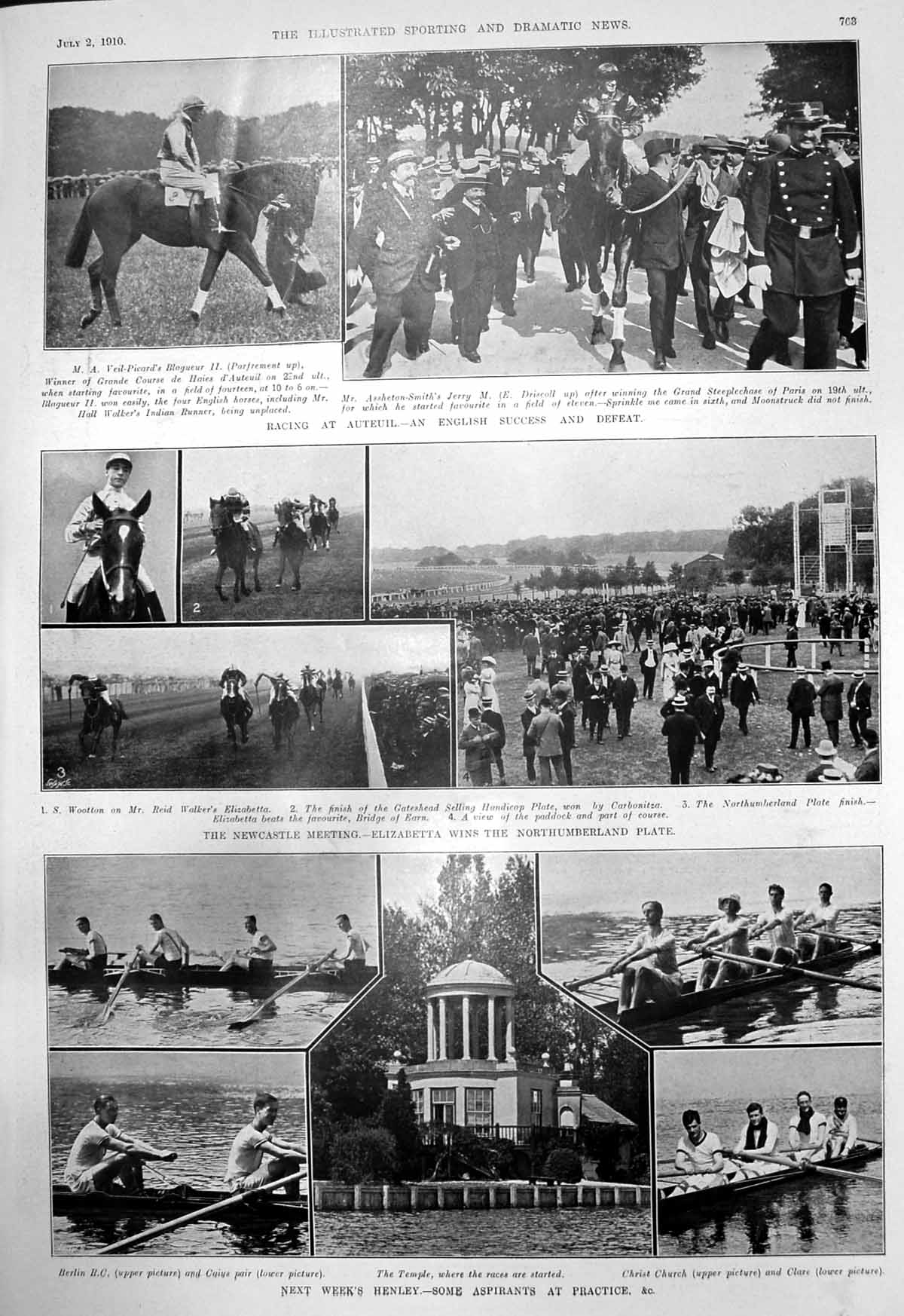 Old Racing Ateuil Newcastle Meeting Henley Practice Scullers C Fox 19 20th