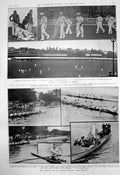 Antique Old Print Oxford V Cambridge Lords Opening Day Henley Regatta 1910 20th