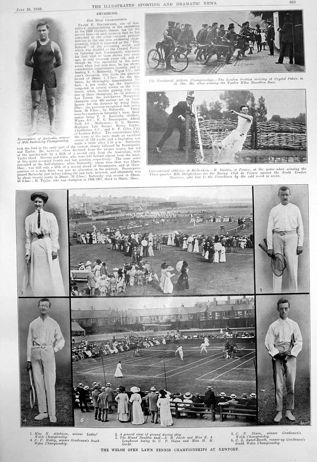 Old Tennis Newport Aitchison Hailey Dixon Kingston Thames Regatta 191 20th