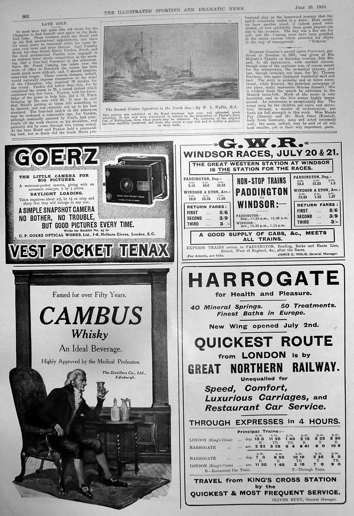 Old Second Cruiser Squadron North Sea Goerz Camera Cambus Whisky1910 20th