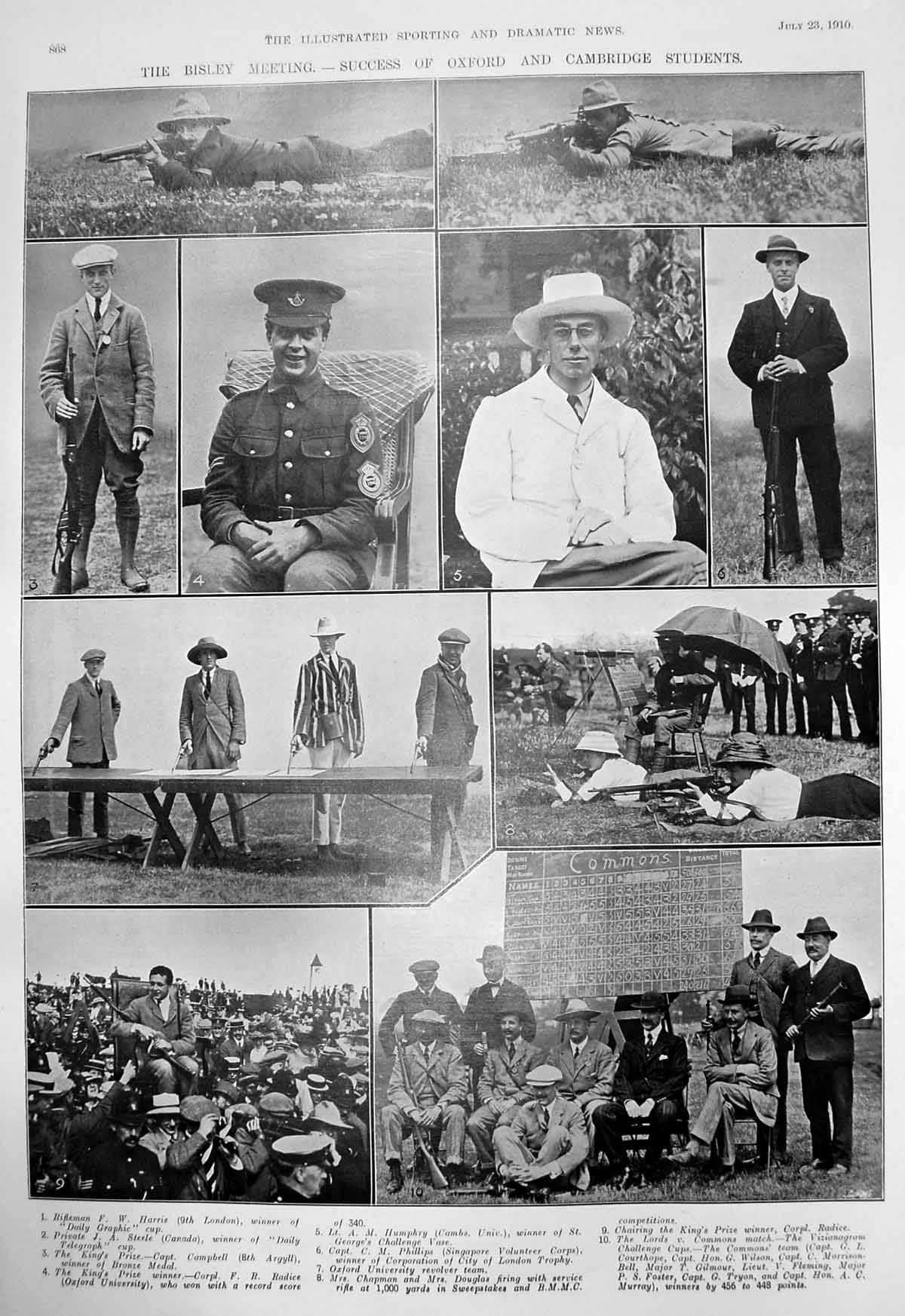 Old Bisley Meeting Oxford Cambridge Students F Harris Capt CampbellVictorian