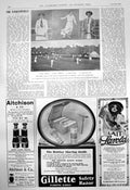 Old Antique Print Tennis Reading Miss Albury Mrs Willford Miss Gwyn 1910 20th
