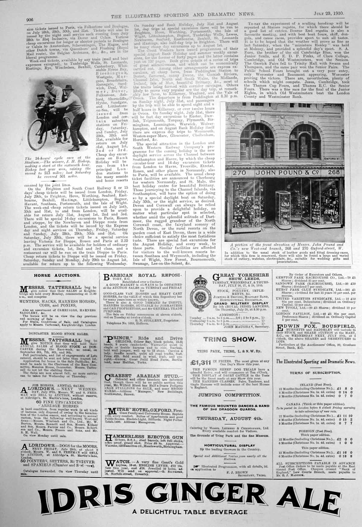 Old 24 Hours Cycle Race J Bishop Shop John Pound Oxford St Leather 19