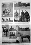 Antique Old Print Hurst Park Meeting Liverpool Meeting Wingfield Sculls 1910