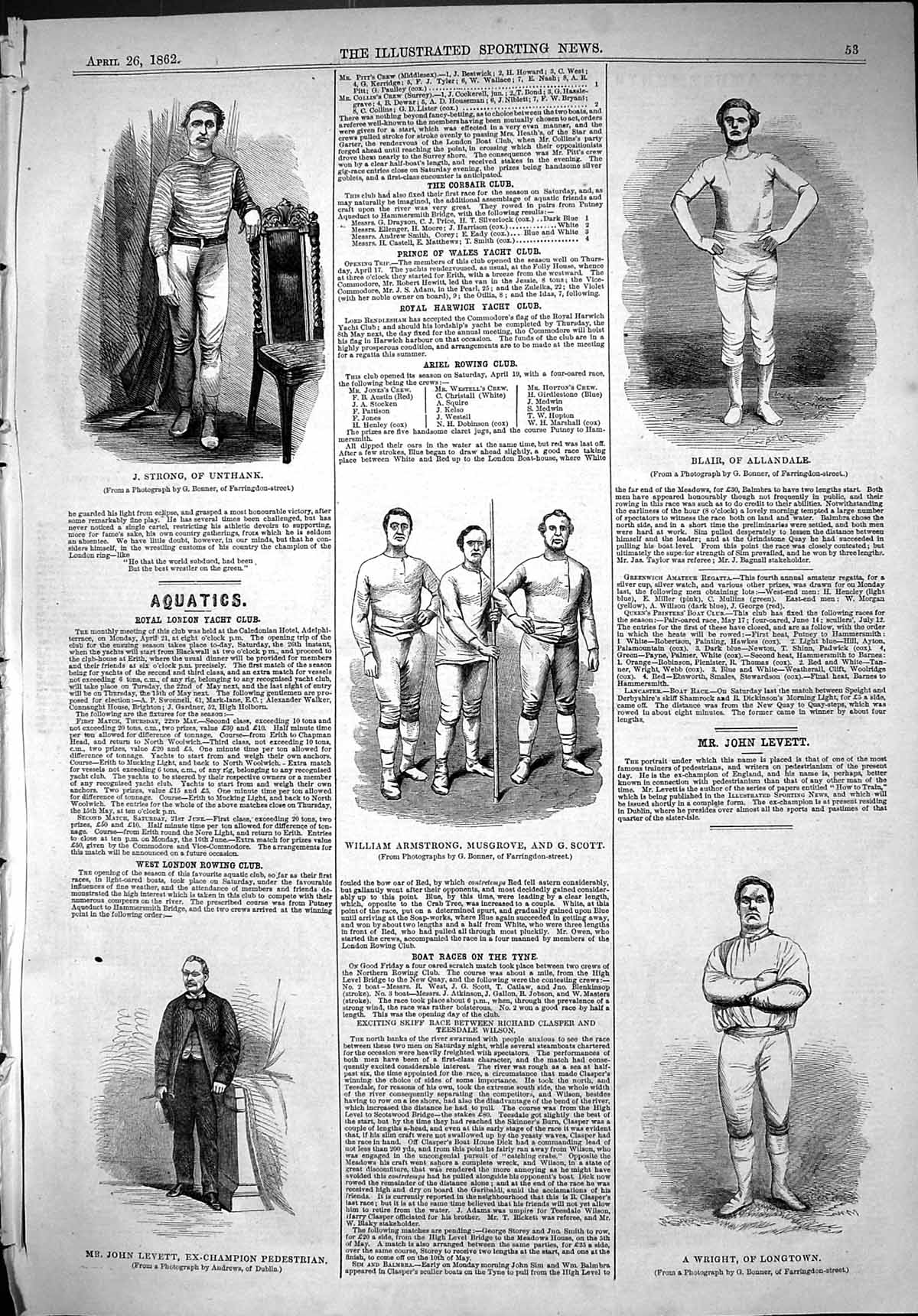 Old 1862 Strong Unthank Blair Allandale Armstrong Musgrove Scott Wrig Victorian