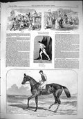 Old 1862 Epsom Horse Racing Feu De Joie Oaks Spectators Leotard Athle Victorian