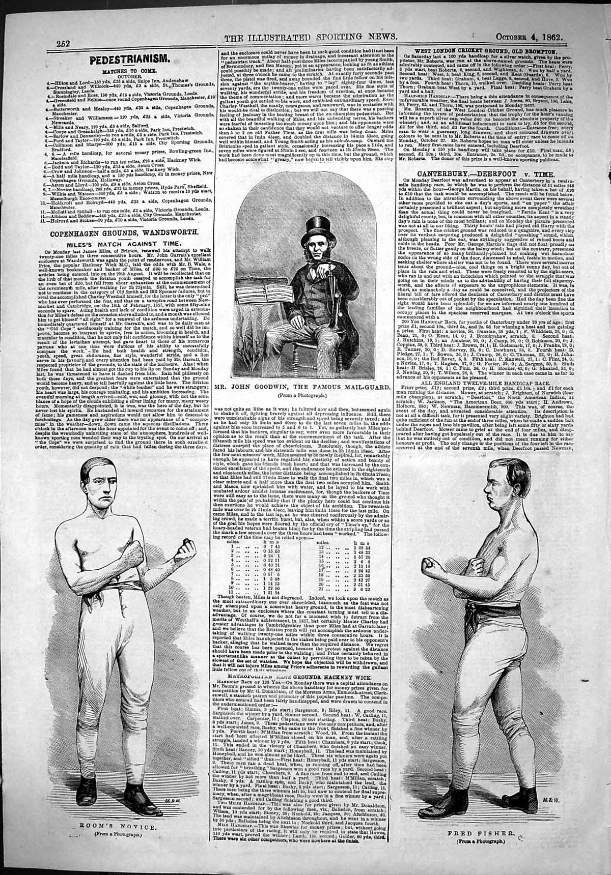 Old Antique Print 1862 Room'S Novice Fred Fisher John Goodwin Mail-Guard 19th