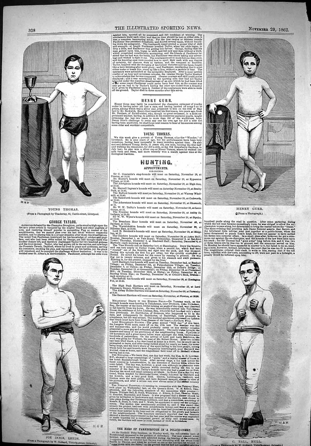 Old 1862 Young Thomas Henry Gurr Ball Hull Joe Innes Leeds Sport Men Victorian