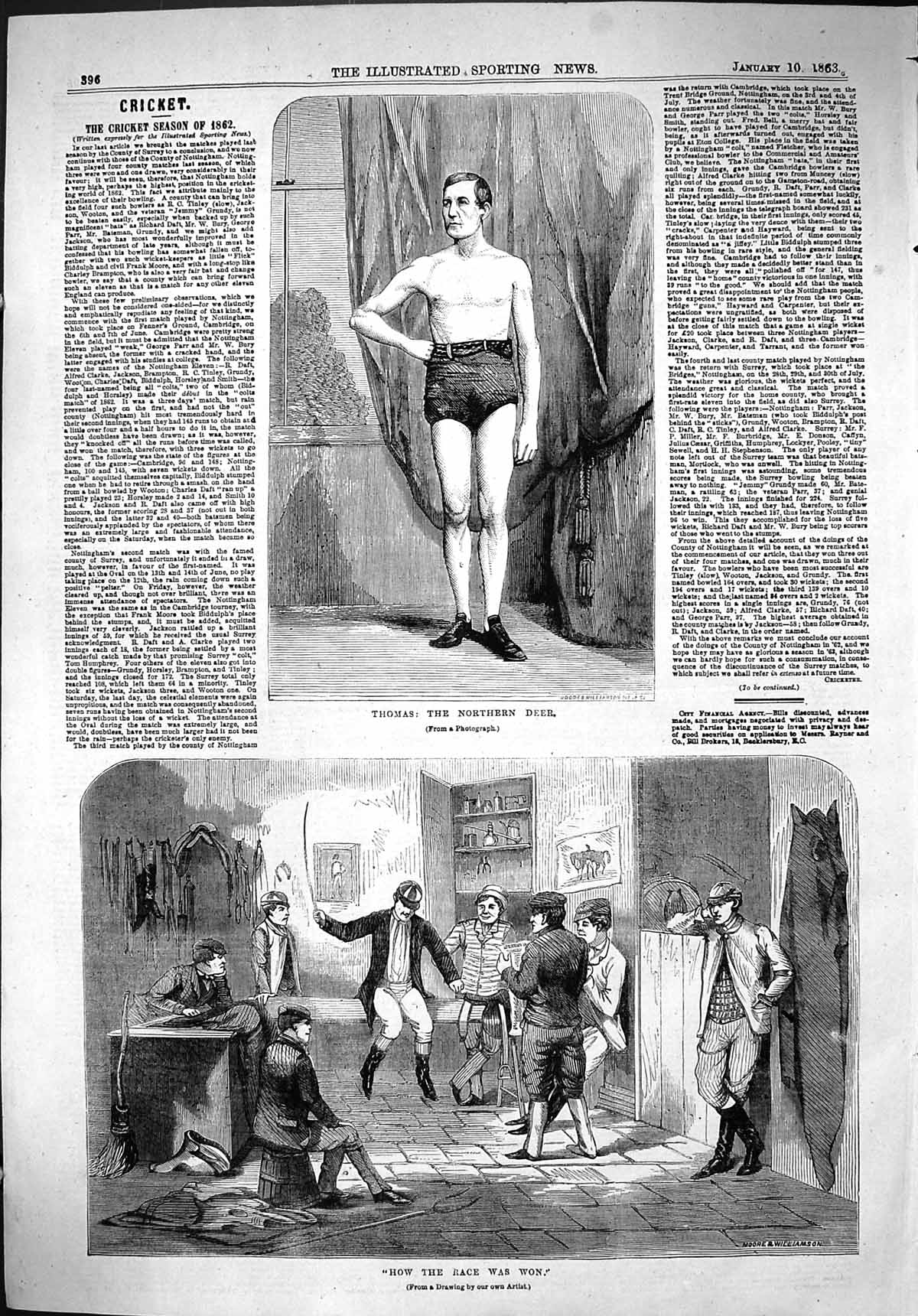 Old 1863 Thomas Northern Deer Jockeys Training Room How The Race Won Victorian