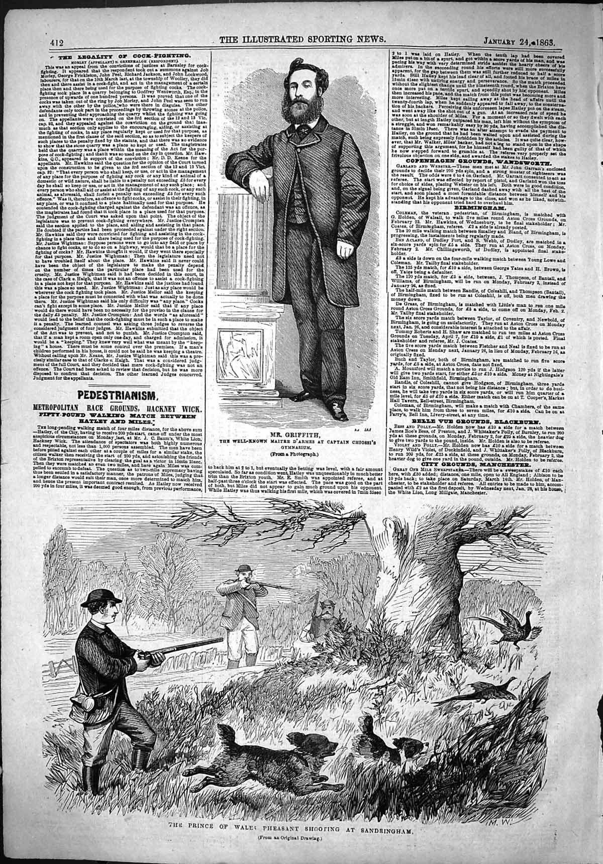 Old 1863 Griffith Maitre D'Armes Prince Wales Pheasant Shooting Sandr Victorian