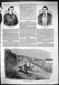 Old Print 1863 Nottingham Hurdle Race Horses Sport James Talliott William 19th