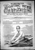 Antique Old Print 1863 Joshua Ward Famous American Sculler Boat Race Sport 19th
