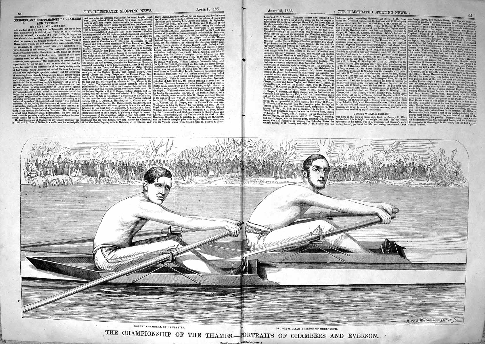 Old 1863 Championship River Thames Chambers Newcastle George Everson 0 Victorian