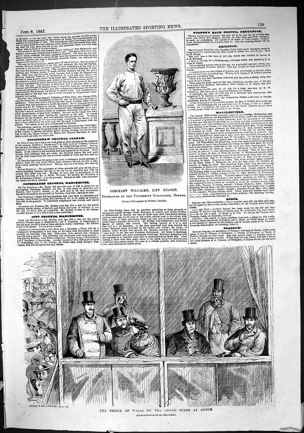 Old 1863 Sergeant Wilcocks Life Guards Prince Wales Grand Stand Epsom Victorian