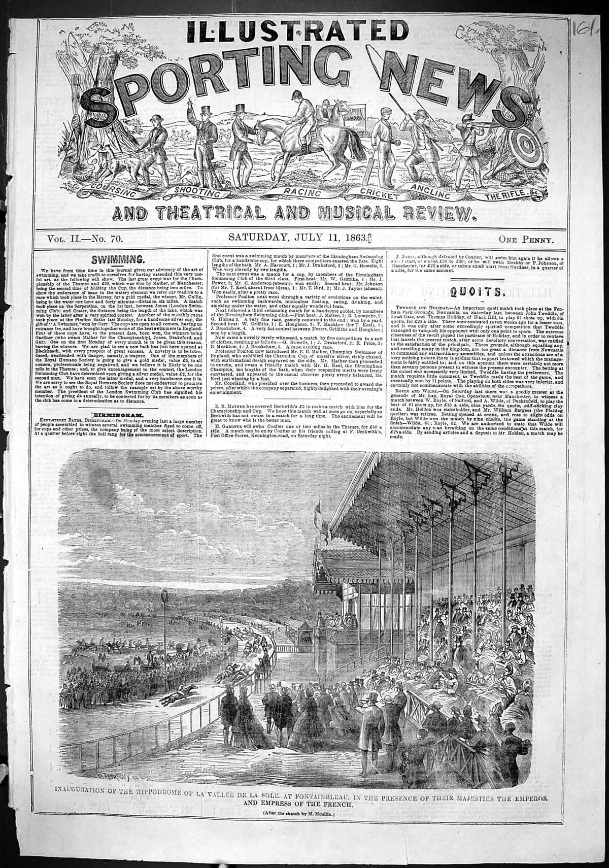 Old 1863 Inauguration Hippodrome La Vallee De La Sole Fontainbleau Em Victorian