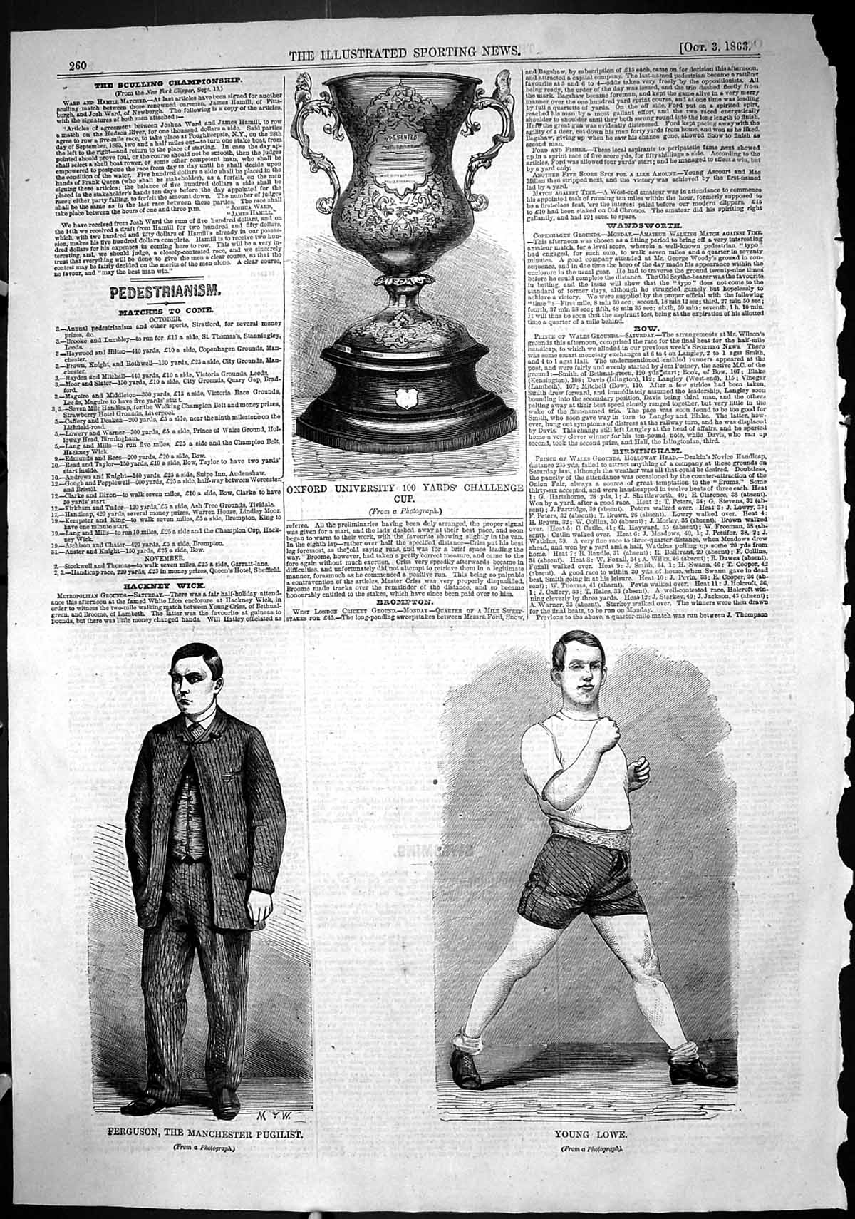 Old 1863 Ferguson Manchester Pugilist Young Lowe Oxford University Ch Victorian
