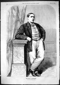 Original Old Antique Print 1863 Portrait Mickey Gannon Moore Williamson 19th