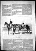 Original Old Antique Print 1863 Handicap Horse Racing Jockeys Sport Ben Herring