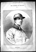 Original Old Antique Print 1863 Portrait Challoner Jockey Moore Williamson 19th