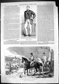 Antique Old Print Hunting Sketch Horses Hounds Dogs Sport 1864 Charles Dixson