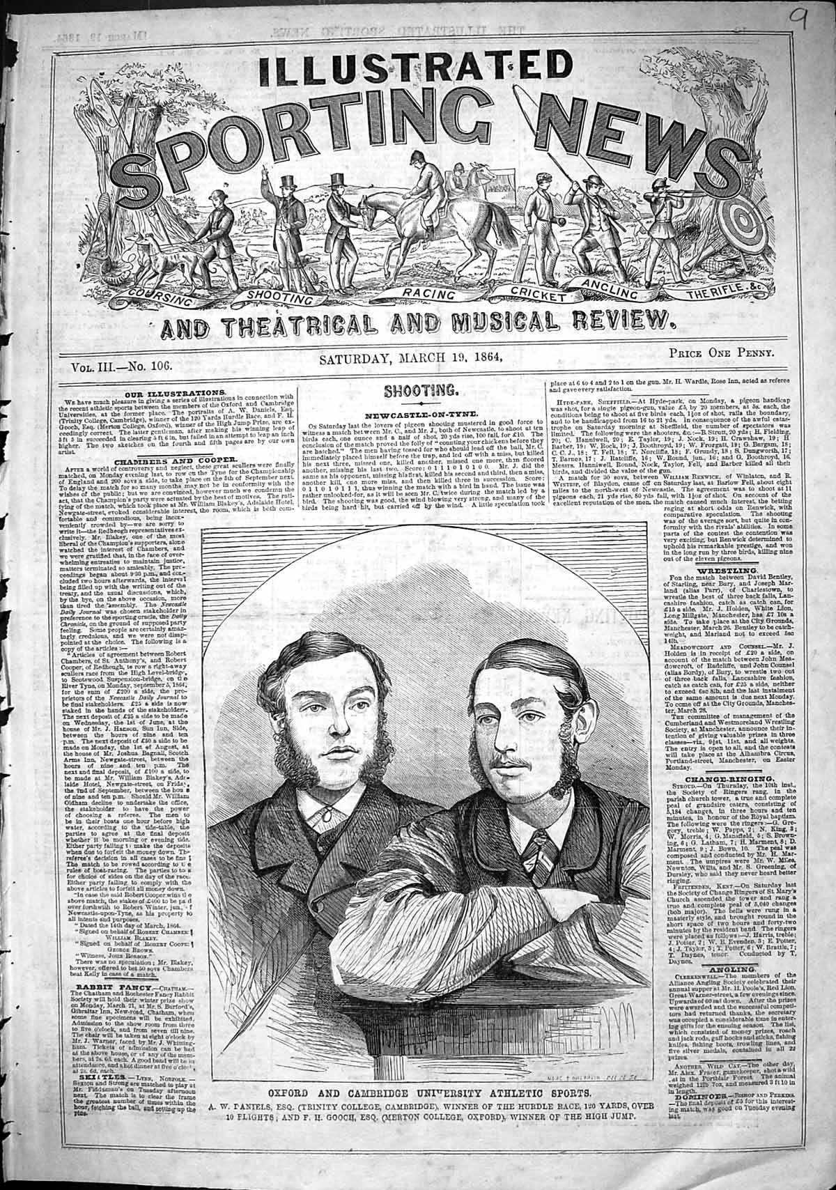 Old 1864 Oxford Cambridge Athletic Sport Daniels Hurdle Trinity Gooch Victorian