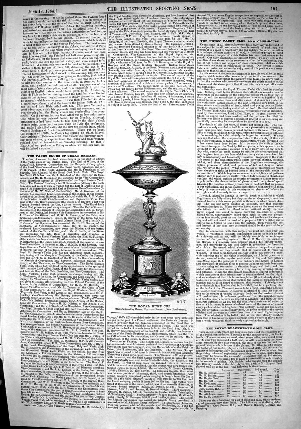 Old 1864 Royal Hunt Cup Horse Racing Sport Roskell Bond-Street London Victorian
