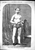 Antique Old Print 1864 Portrait James Hancock Celebrated Pedestrian Sport Man