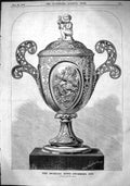 Antique Print 1864 Sporting News Swimming Cup Sport Trophy Moore Williamson