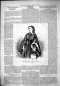 Original Old Antique Print 1864 Portrait Miss Thurlwall Famous Vocalist Woman