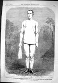 Antique Old Print 1864 Portrait Percy Rower Great Match River Tyne Sport Man