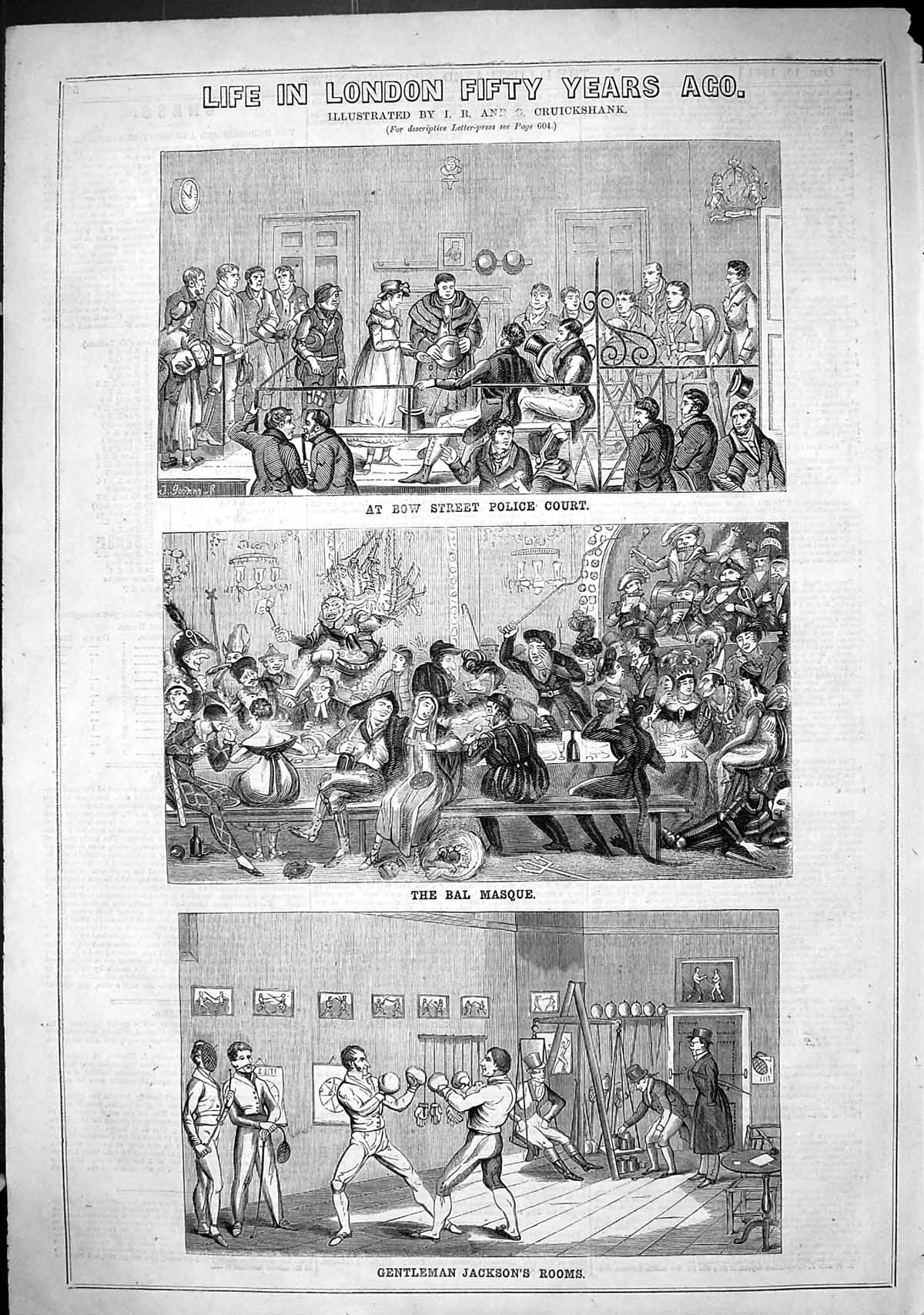 Old 1864 Life London Bow Street Police Court Bal Masque Gentleman Jac Victorian