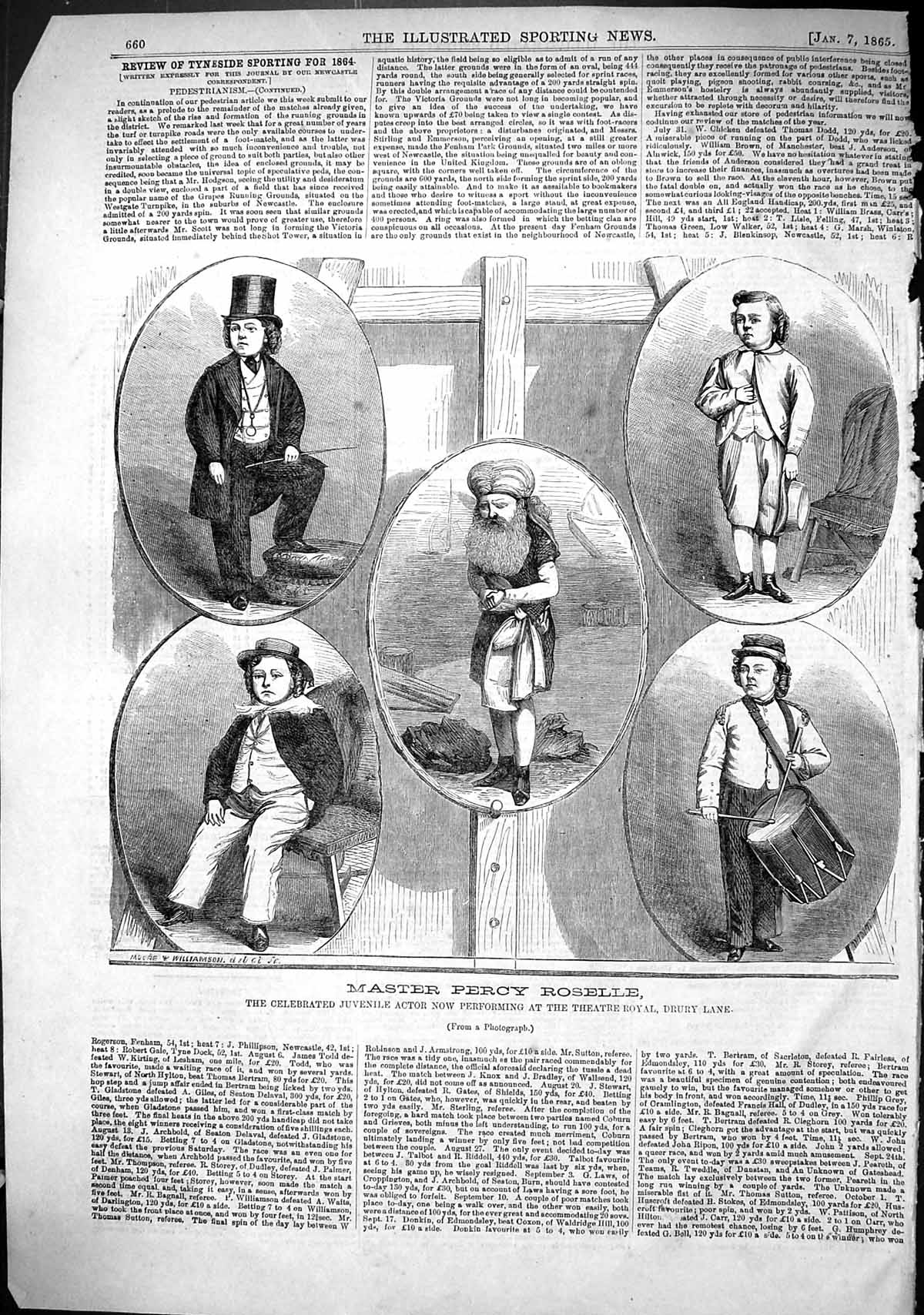 Old 865 Master Percy Roselle Portraits Juvenile Actor Theatre Royal D