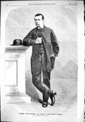 Antique Old Print 1865 Young Gollagher Famous Light-Weight Pugilist Sport Man