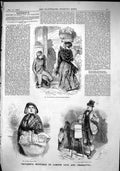 Old 1865 Gavarni Sketches London Life Covent Garden Market Orange Gir Victorian