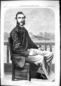 Original Old Antique Print 1865 Portrait Tom King Sportsman 19th