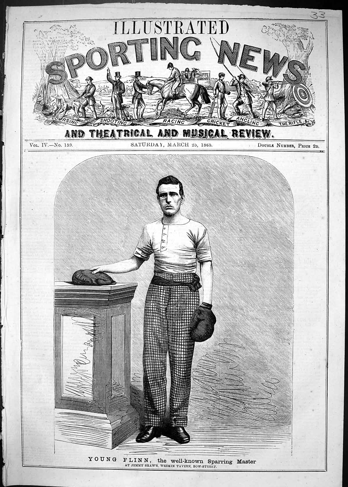 Old 1865 Young Flinn Well-Known Sparring Master Jemmy Shaw Wrekin Tav Victorian