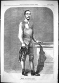 Original Old Antique Print 1865 Portrait Boyd Famous Sculler Sport Victorian