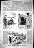 Old 1865 Gavarni London Tavern Sketch Regent Street Scene Hyde Park E Victorian
