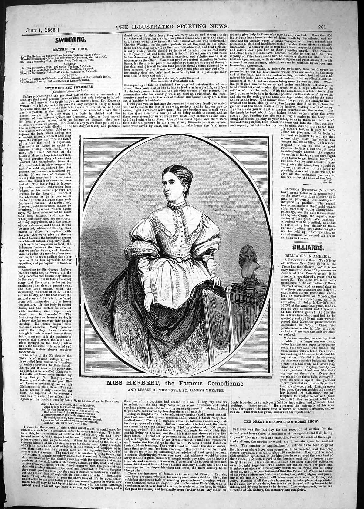 Old 1865 Miss Herbert Famous Comedienne Lessee Royal St. James'S Thea Victorian